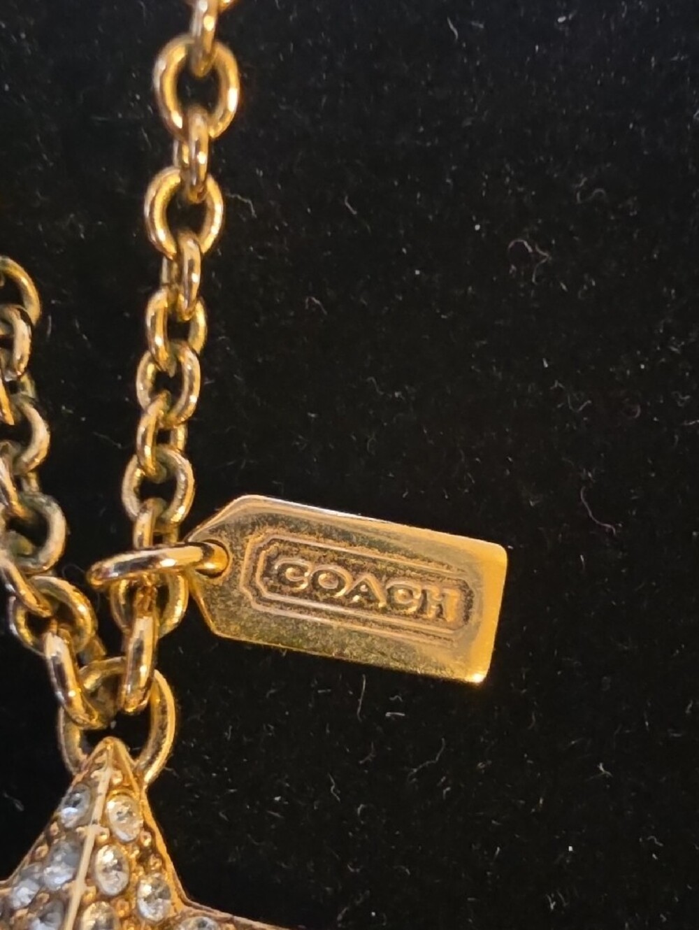 Coach Gold Star Pendant Necklace with Pave Crystal Accents - Picture 2 of 7